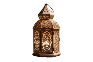 AI generated Rustic Lantern with Intricate Patterns on Transparent Background. AI png