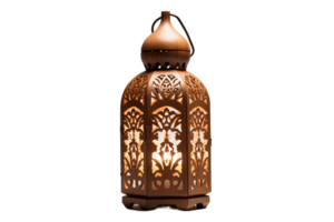 AI generated Rustic Lantern with Intricate Patterns on Transparent Background. AI png