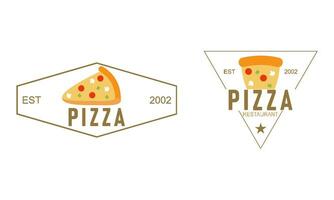 Pizza logo, íconos y diseño elementos para pizzería vector