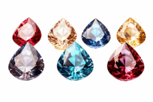 AI generated Diamond Gemstone Set with Transparent Background. AI png