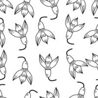 Botanical seamless pattern with snowdrops .For printing wrapping paper, wallpaper, packaging, fabric. vector