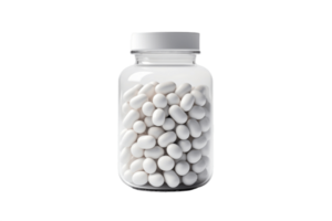 AI generated White Pill Bottle on Transparent Background. AI png