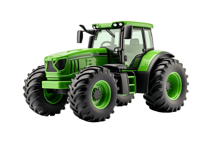 AI generated Green Tractor with Transparent Background. AI png