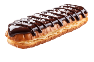 AI generated French Eclair Pastry with Transparent Background. AI png