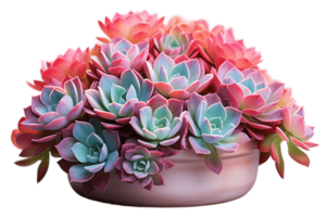 ai généré echeveria plante dans une pot avec transparent Contexte. ai png