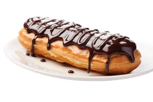 AI generated French Eclair Pastry with Transparent Background. AI png