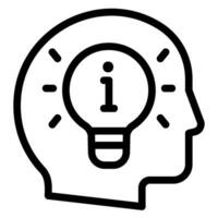 thinking line icon vector