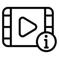 icono de línea de reproductor de video vector