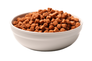 AI generated Dog Food in Steel Dish with Transparent Background. AI png