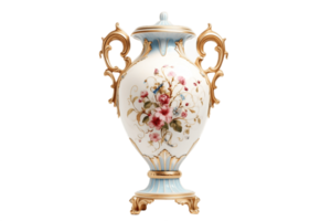 ai generiert dekorativ Französisch Vase mit transparent Hintergrund. ai png