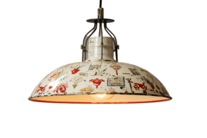 AI generated Enamel Pendant Lamp with Transparent Background. AI png