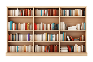 AI generated Bookshelf with a Transparent Background. AI png