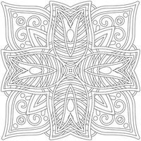 Line pattern design. Black and white vector illustrations. Coloring page