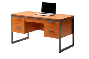 AI generated Office Workstation Desk with Transparent Background. AI png