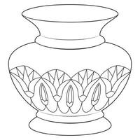 Outline vase, vector linear. Vase pottery, ancient pot greek. Coloring page