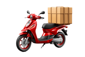 AI generated Food Delivery Motorcycle on Transparent Background. AI png