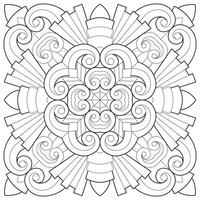 Line pattern design. Black and white vector illustrations. Coloring page