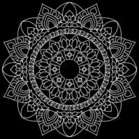 Mandala line art designs on black background. Coloring page for kids and adults. vector