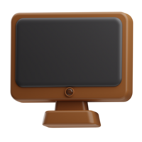 Bureau papeterie moniteur illustration 3d png