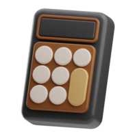 office stationery Calculator illustration 3d png