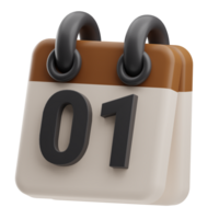 kantoor schrijfbehoeften kalender illustratie 3d png