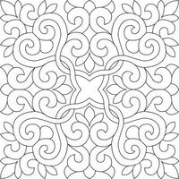 Line pattern design. Black and white vector illustrations. Coloring page