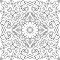 Line pattern design. Black and white vector illustrations. Coloring page