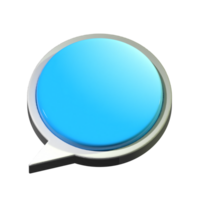 blu cerchio discorso bolla 3d png