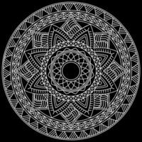 Mandala line art designs on black background. Coloring page for kids and adults. vector