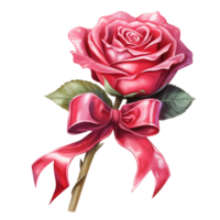 AI generated A red rose png