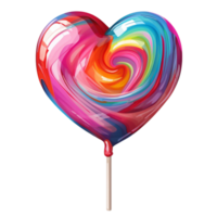 AI generated A lollipop heart shape png