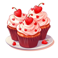 AI generated Cupcake with heart shape png