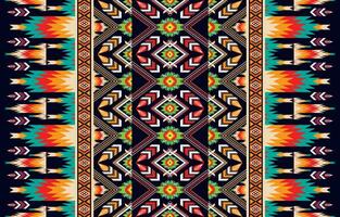 Carpet ethnic ikat pattern art. Geometric ethnic ikat seamless pattern in tribal.  Mexican style. Design for background, wallpaper, illustration,  fabric, clothing, carpet, textile, batik, embroidery. vector