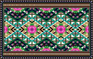 Carpet ethnic ikat pattern art. Geometric ethnic ikat seamless pattern in tribal.  Mexican style. Design for background, wallpaper, illustration, vector