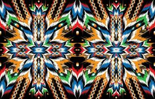 ikat indio sin costura modelo diseño para tela textil. molde patrón resúmenes . azteca, boho, geométrico, tela, étnico, ikat, nativo, tribal, alfombra, mándala, africano, americano cheurón vector. vector