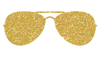 dourado brilhar oculos de sol ícone em transparente fundo. png