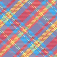 Lumberjack plaid seamless check, soft fabric tartan pattern. Part background texture vector textile in red and cyan colors.