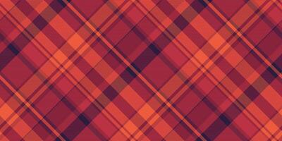 New year pattern check texture, winter tartan plaid seamless. Shirt textile fabric vector background in red and dark colors.