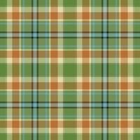 Plaid seamless pattern in green. Check fabric texture. Vector textile print.
