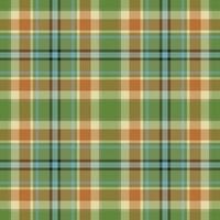 Plaid seamless pattern in green. Check fabric texture. Vector textile print.