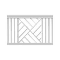 Realistic Detailed 3d White Fence Rail. Vector