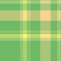 Geometrical textile vector fabric, girly tartan pattern seamless. Cell check texture plaid background in green and amber colors.