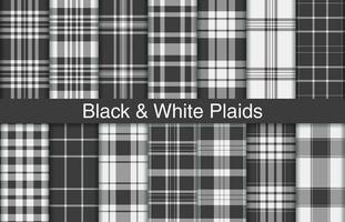 negro y blanco de moda textil diseño de cheque texturizado material para camisa, vestido, traje, envase papel imprimir, invitación blanco. vector