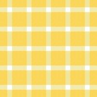 Customer vector background texture, quality seamless tartan textile. Pretty fabric check plaid pattern in yellow and white colors.