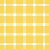 Customer vector background texture, quality seamless tartan textile. Pretty fabric check plaid pattern in yellow and white colors.