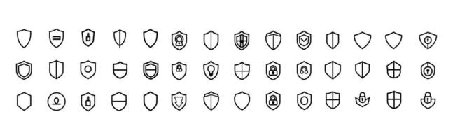 Security shield icons, security shield logotypes, check mark padlock, shield symbols, vector illustration, protect shield security, collection, vector set, shield icon set