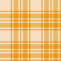 Plaid seamless pattern in orange. Check fabric texture. Vector textile print.