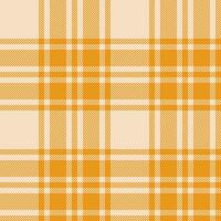 Plaid seamless pattern in orange. Check fabric texture. Vector textile print.