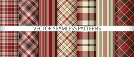 Set seamless pattern fabric. Texture background plaid. Textile tartan check vector. vector