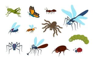 dibujos animados color diferente escarabajo icono colocar. vector